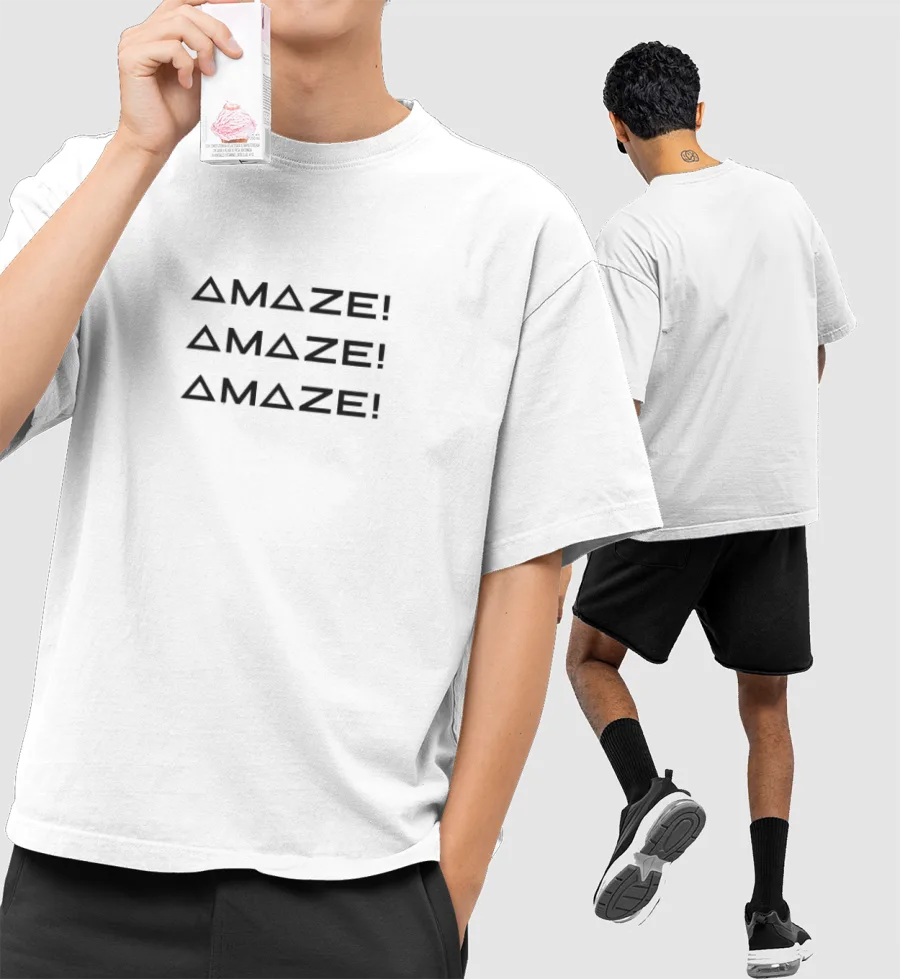Amaze-Amaze-Amaze Front-Printed Oversized T-Shirt