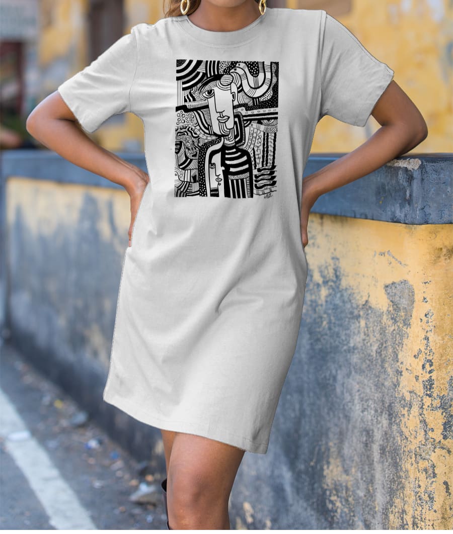 Snake Bird T-Shirt Dress
