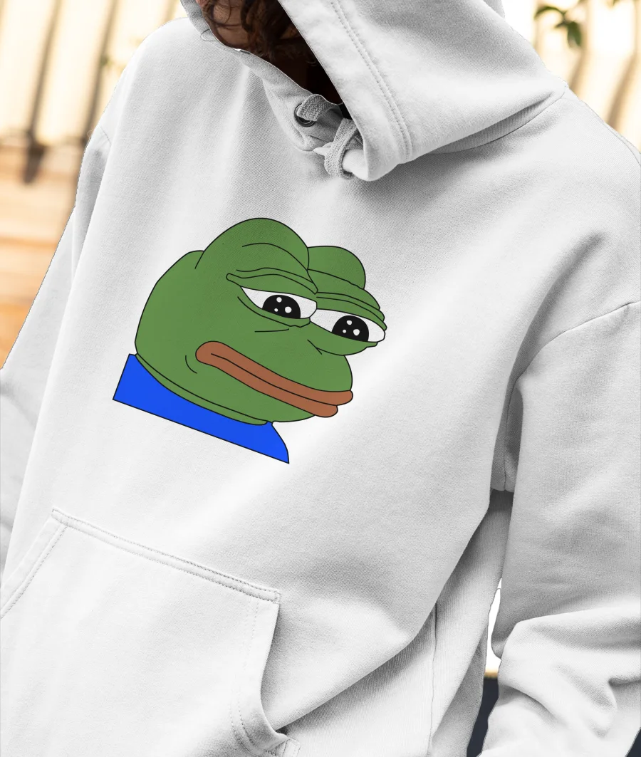 Sad pepe the frog Front-Printed Hoodie