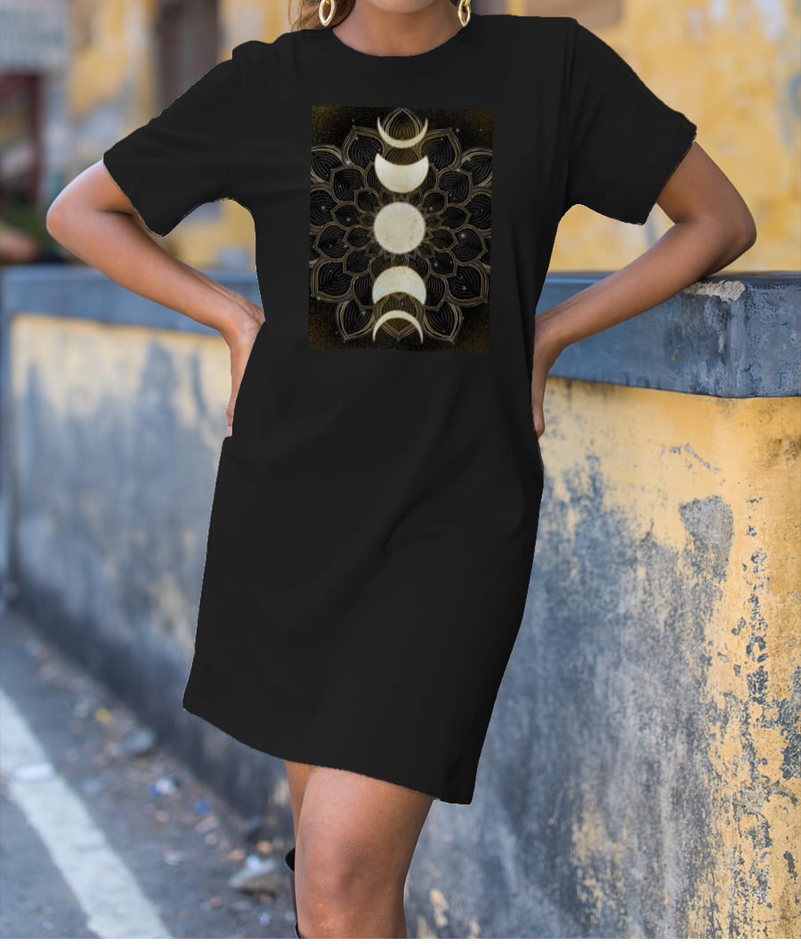Moon Phases T-Shirt Dress