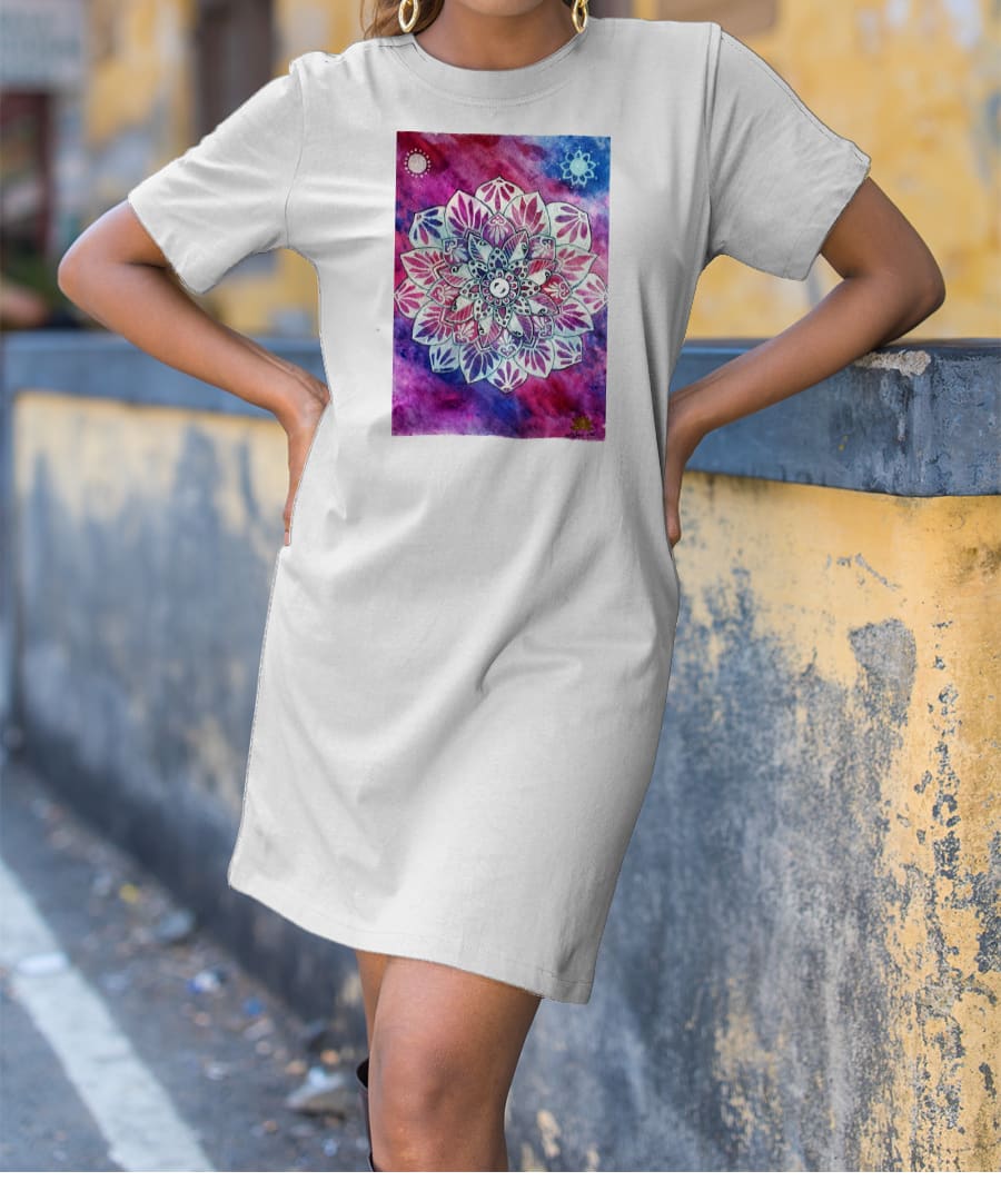 Mandala Art T-Shirt Dress