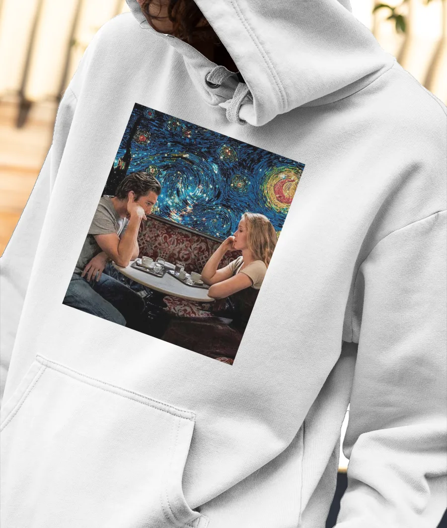 Before sunrise x starry night Front-Printed Hoodie