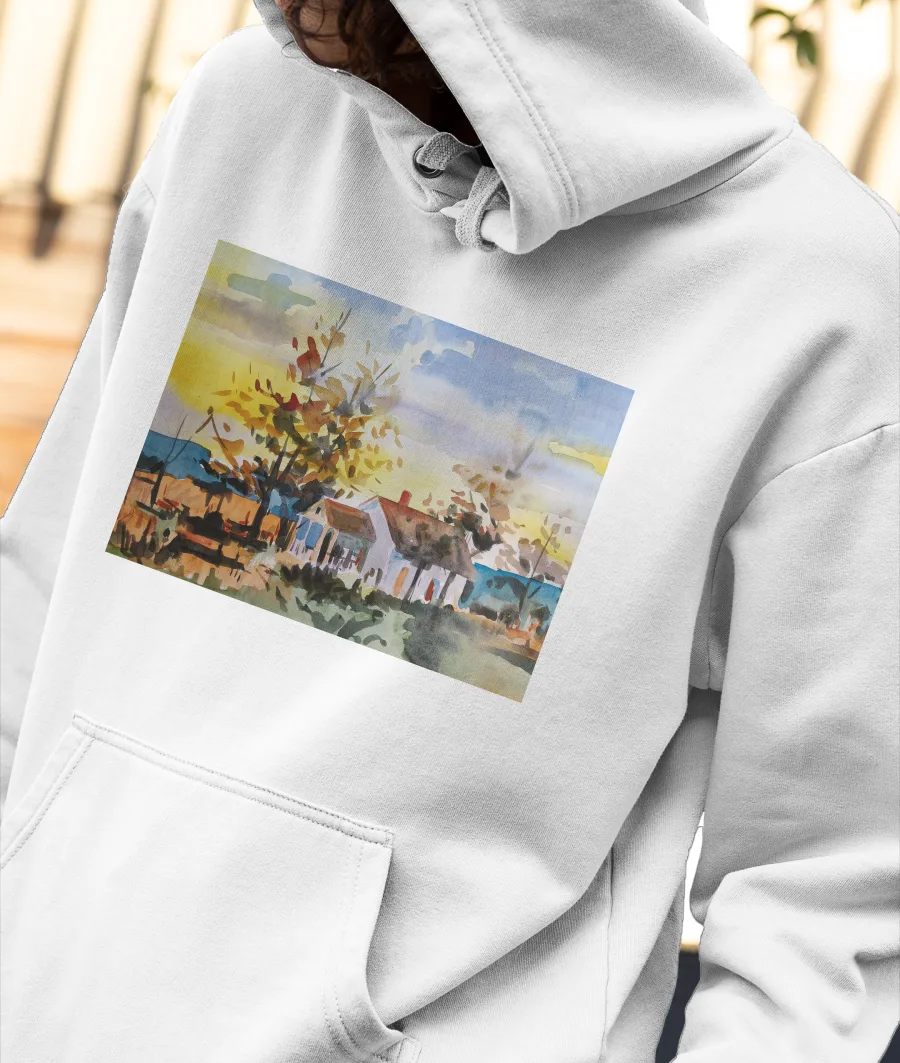 Vintage  Front-Printed Hoodie