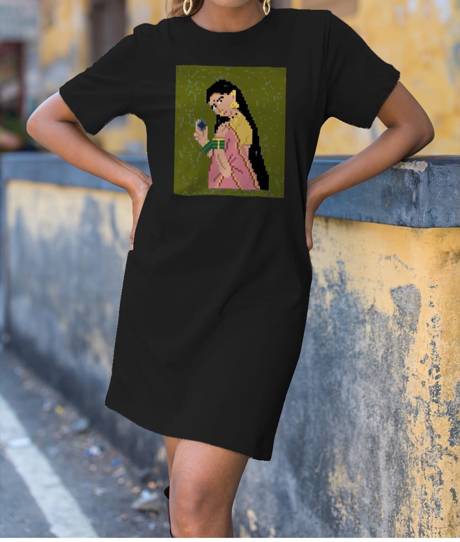 Lady With An Ethereum  T-Shirt Dress