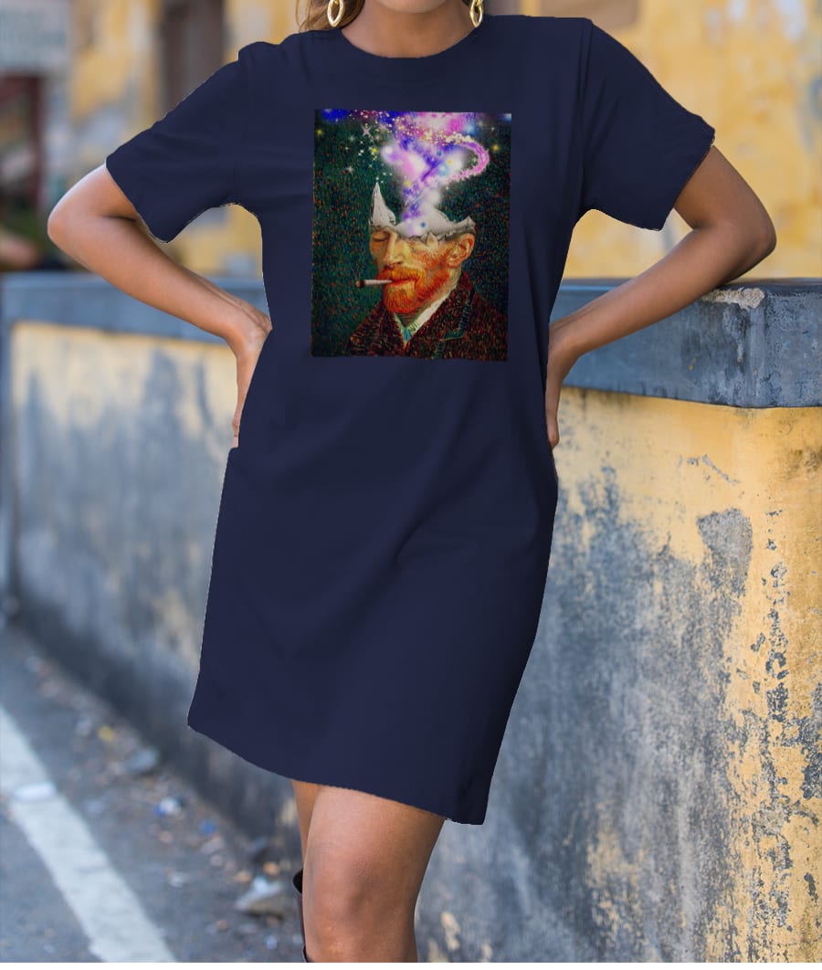 Van Gogh 's Starry Mind? T-Shirt Dress
