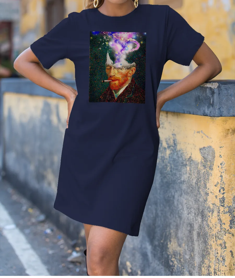 Van Gogh 's Starry Mind? T-Shirt Dress