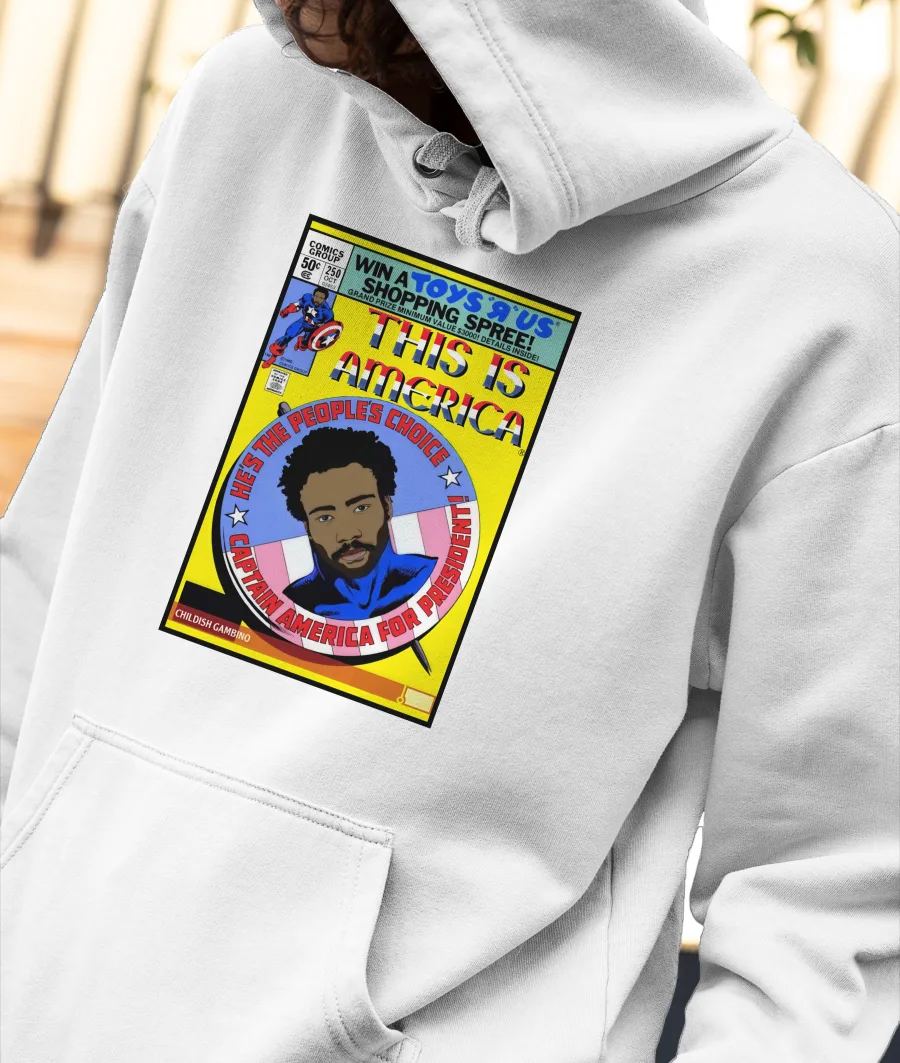 CAPTAIN AMERICA × CHILDISH GAMBINO Front-Printed Hoodie