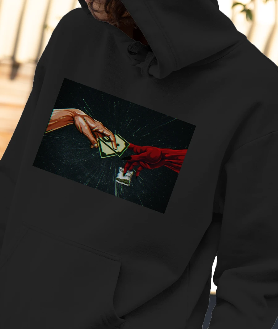 Deal With The Devil Front-Printed Hoodie