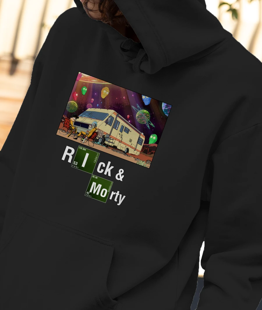 Rick and Morty × Breaking Bad Front-Printed Hoodie