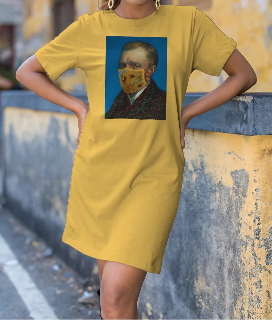 Van Gogh Masked T-Shirt Dress