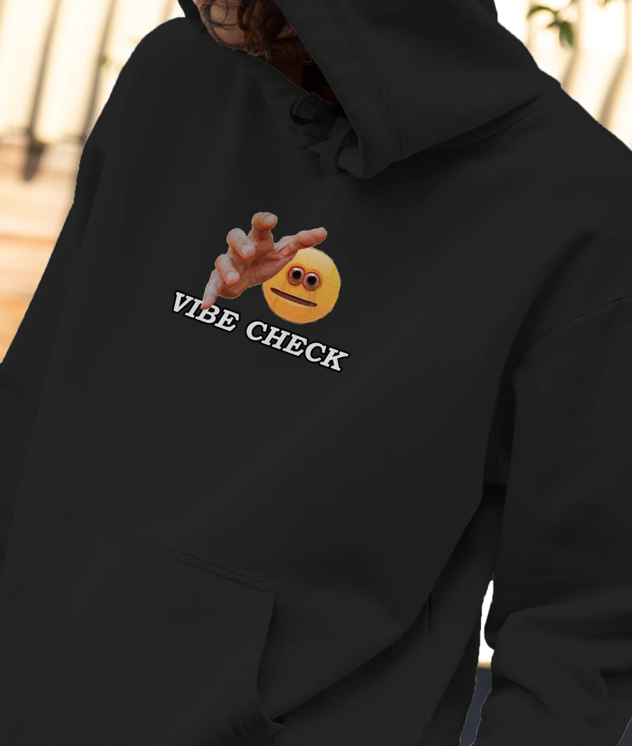 Vibe Check Front-Printed Hoodie