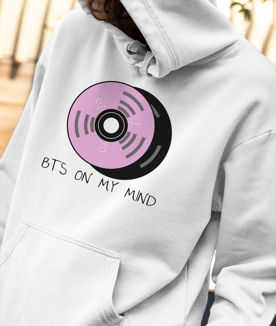 BTS on the mind Front-Printed Hoodie