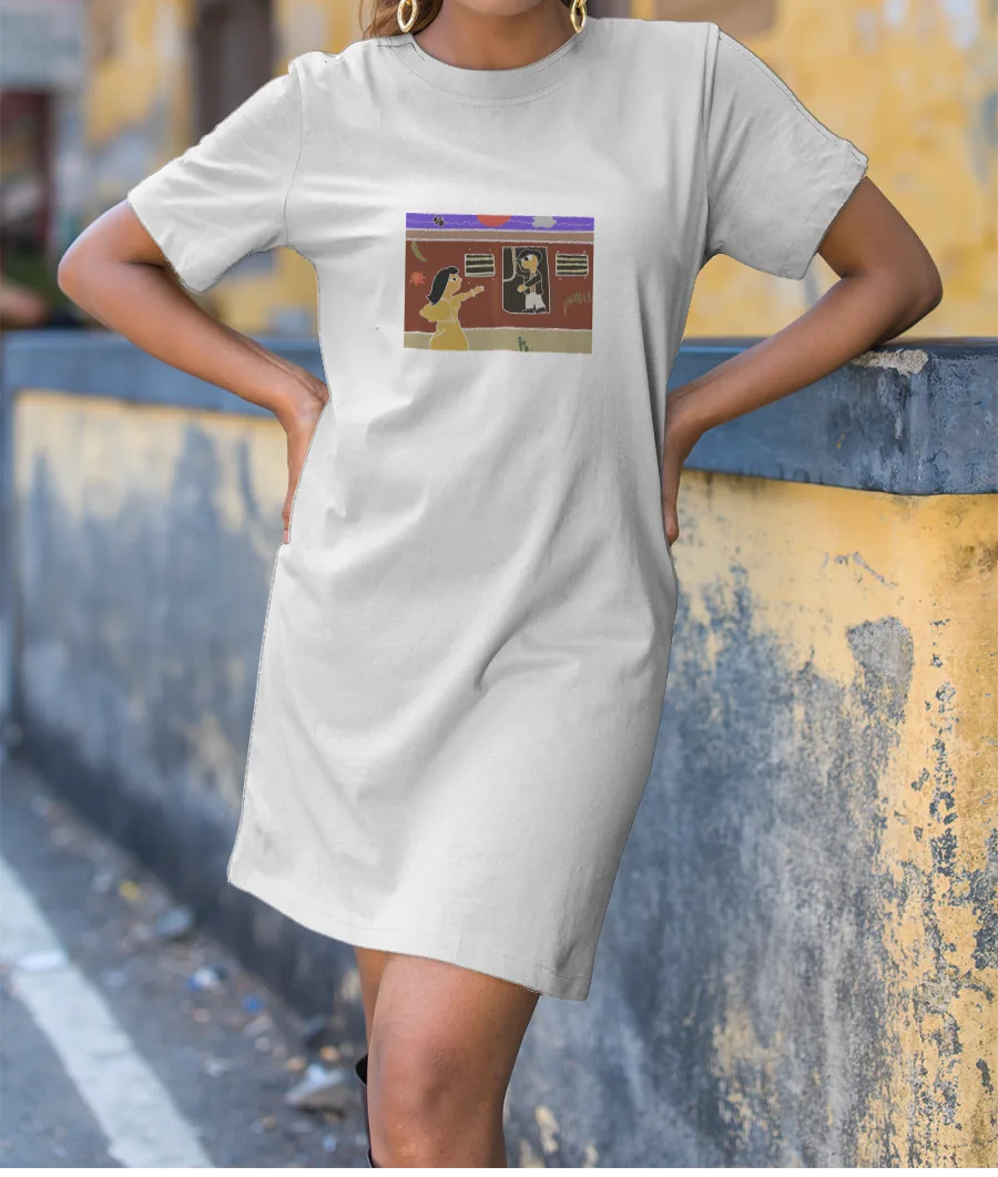 DDLJ (Madhubani Style) T-Shirt Dress