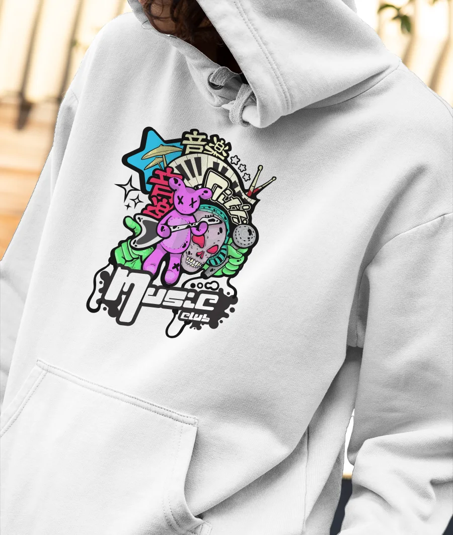 music Front-Printed Hoodie