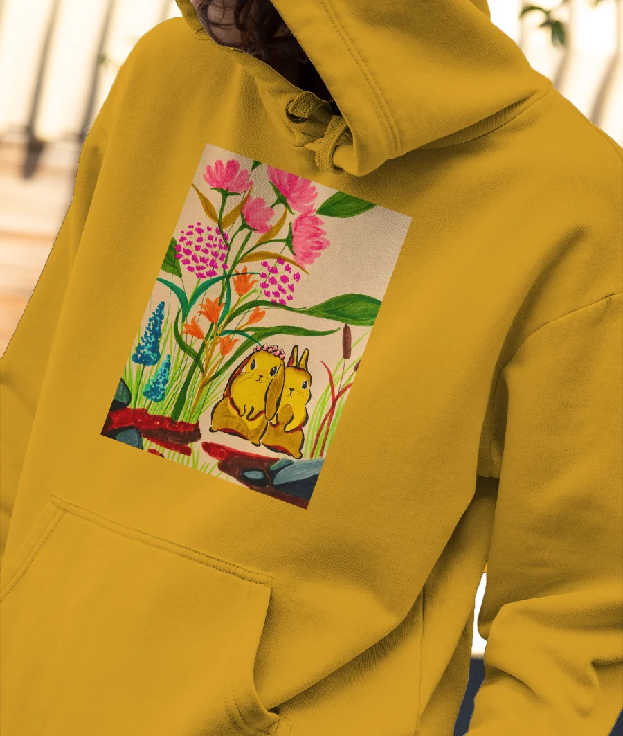 Butterscotch bunnies vintage Front-Printed Hoodie