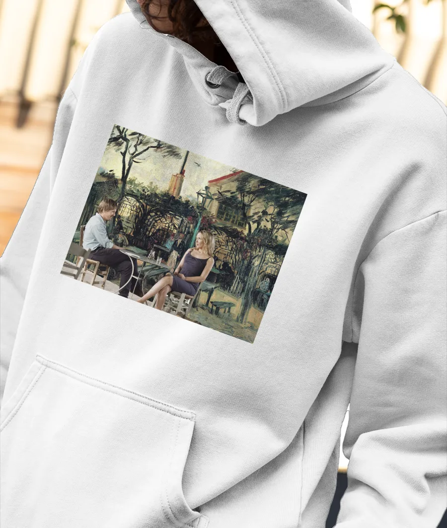 Before Midnight • Terrace of a Cafe on Montmartre by Van gogh Front-Printed Hoodie