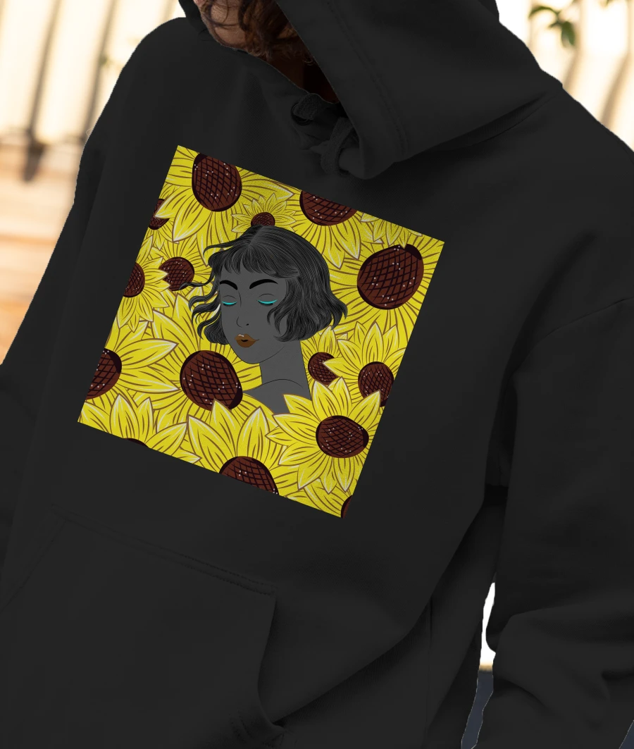 Sunflower series Illustration 1 Front-Printed Hoodie