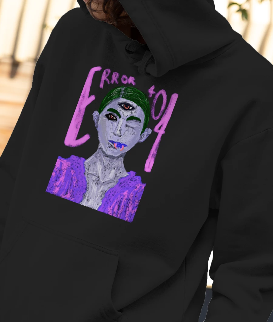 error 404 (3) Front-Printed Hoodie