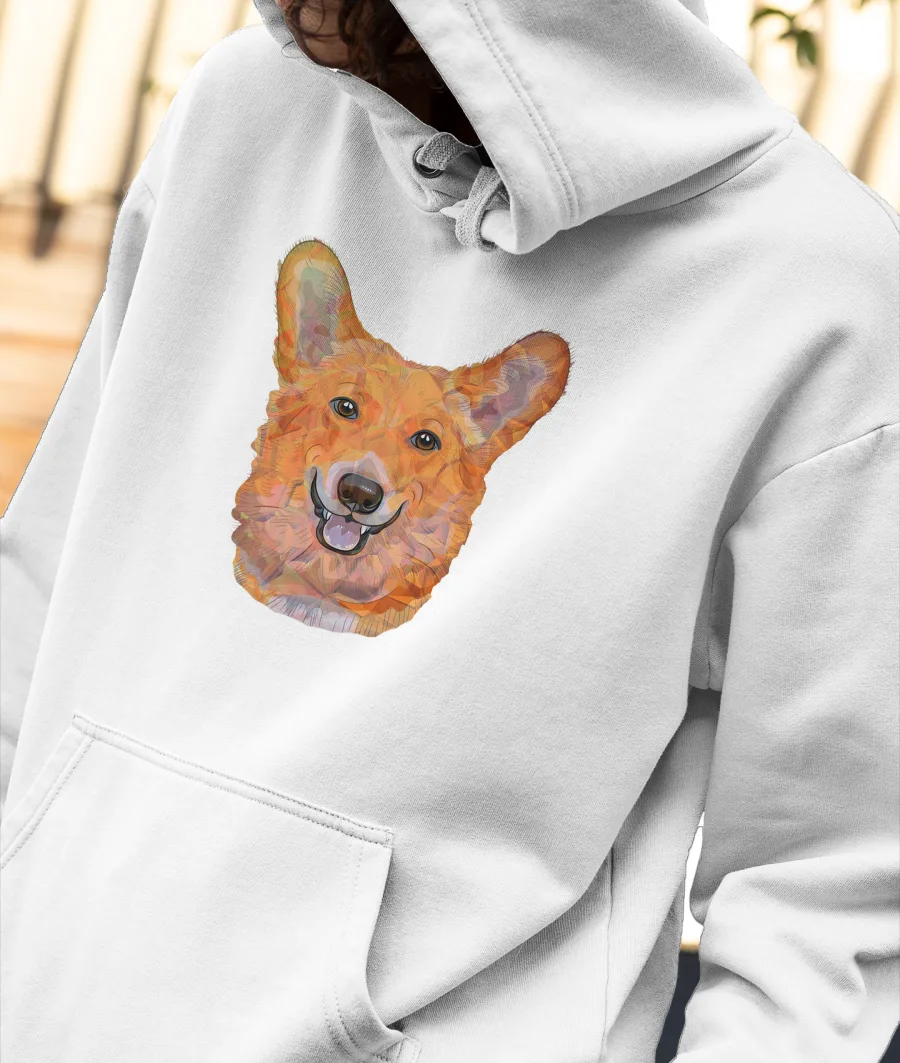 Fox Abstract Front-Printed Hoodie