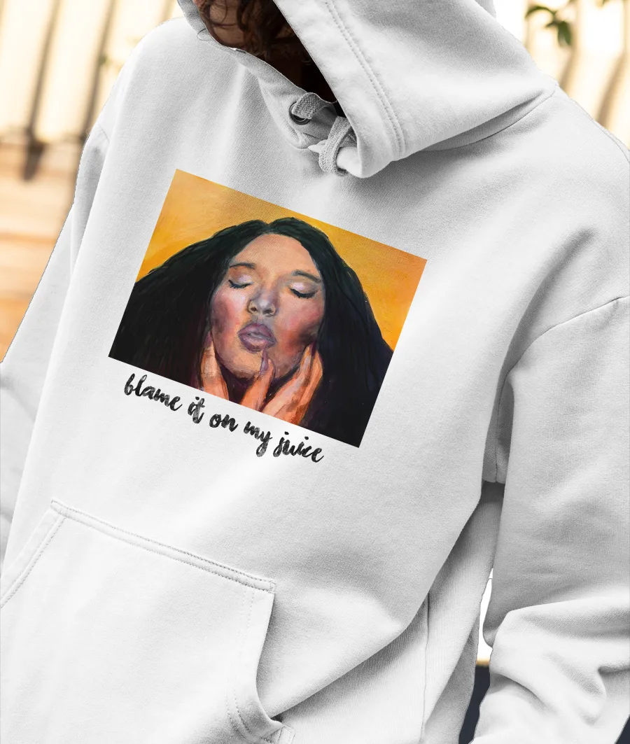 Blame it on my juice- lizzo acrylic painting  Front-Printed Hoodie