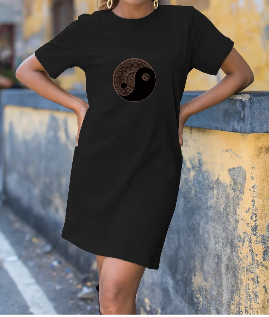 YIN-YANG mandala  T-Shirt Dress