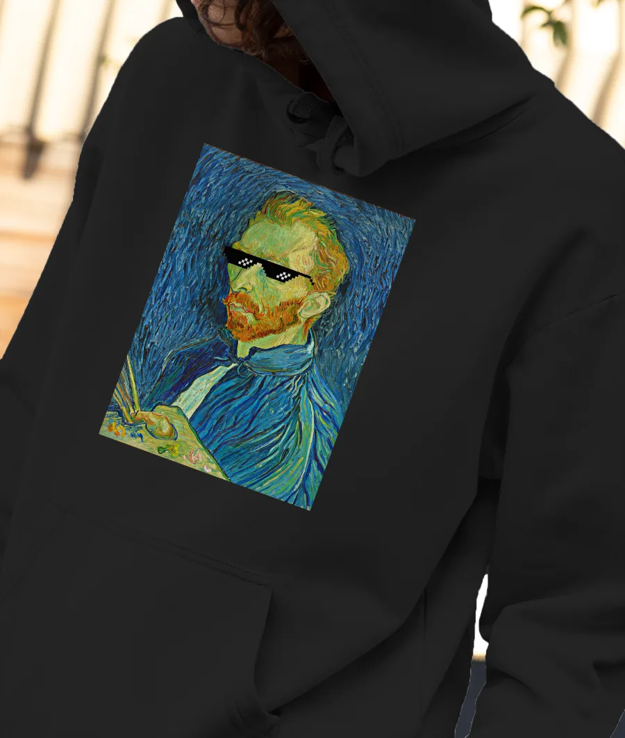 Van Gogh Thug Front-Printed Hoodie