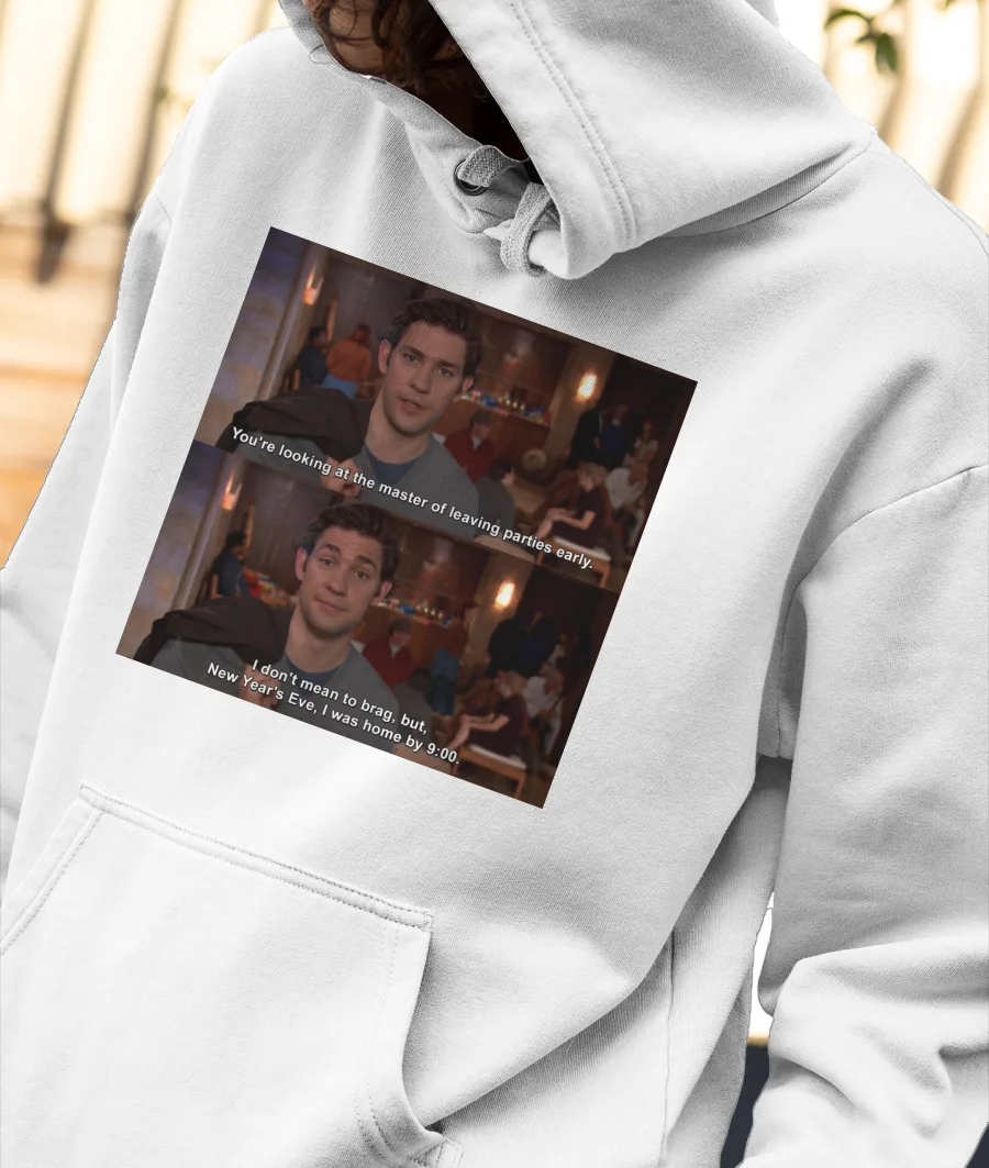 Jim Halpert- CEO of leaving parties early Front-Printed Hoodie