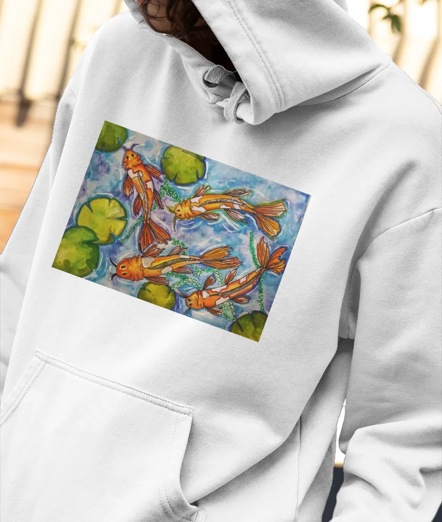 The koi fish pond  Front-Printed Hoodie