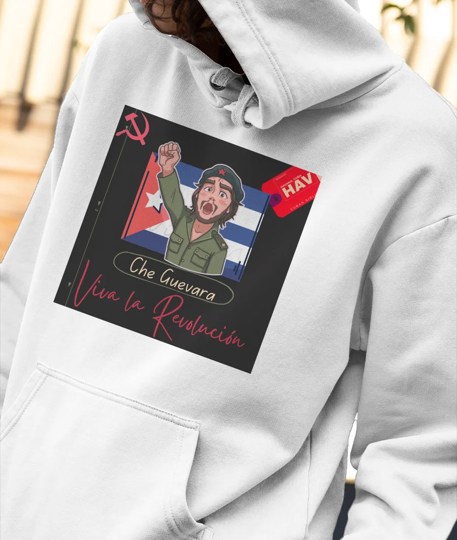 Che Guevara Viva la Revolution Communism Cuba Front-Printed Hoodie