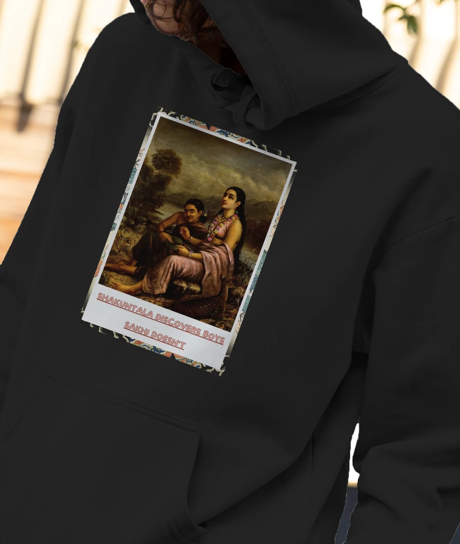 Shakuntala friend lesbian Raja Ravi Varma Front-Printed Hoodie