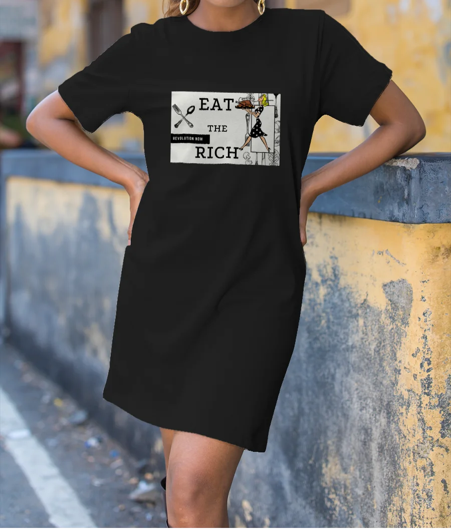 Eat the rich communism Revolution vintage retro T-Shirt Dress