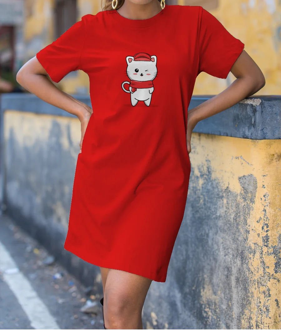 Red (Cat's Version) T-Shirt Dress