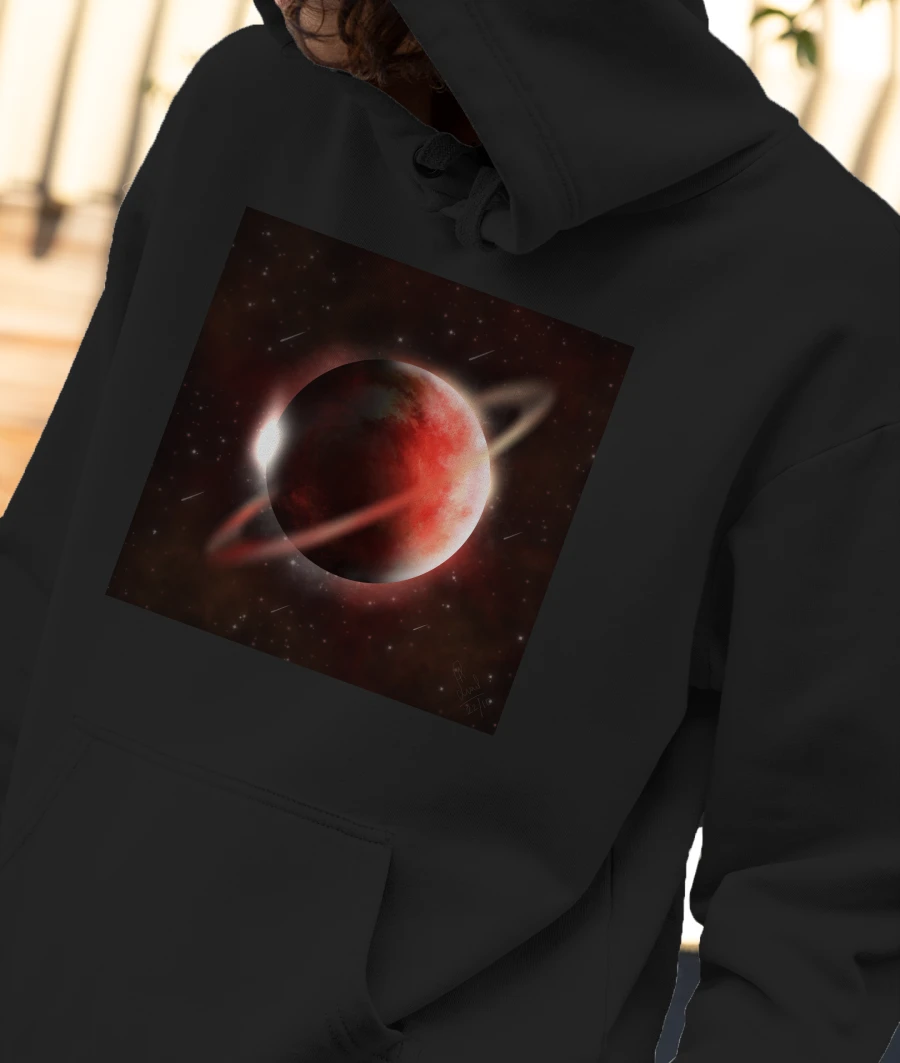 Red Front-Printed Hoodie