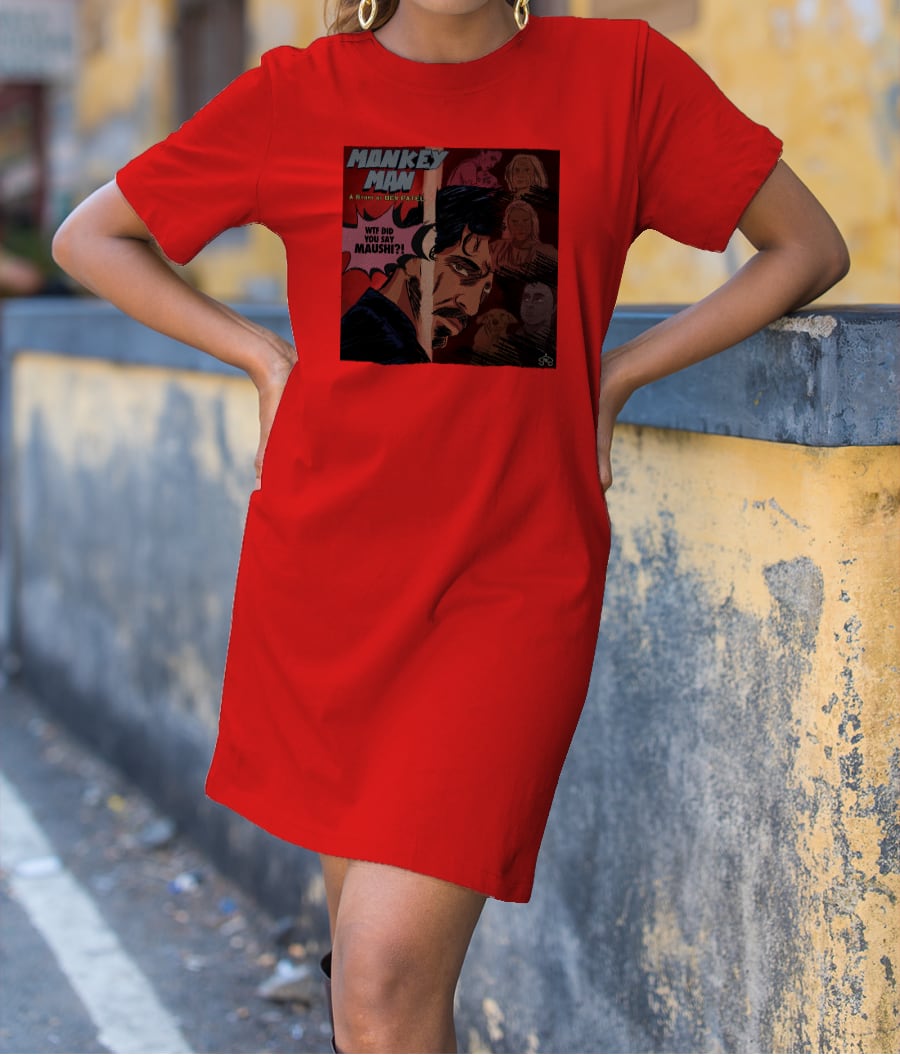Monkey Man Comic Art T-Shirt Dress