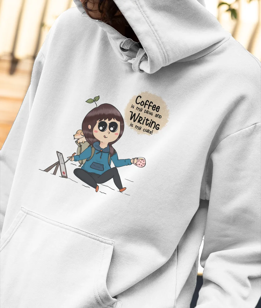 Writer's Coffee- DWA-ACU Front-Printed Hoodie