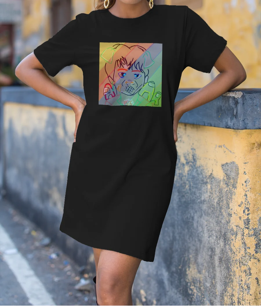 Anime witha twist of among us T-Shirt Dress