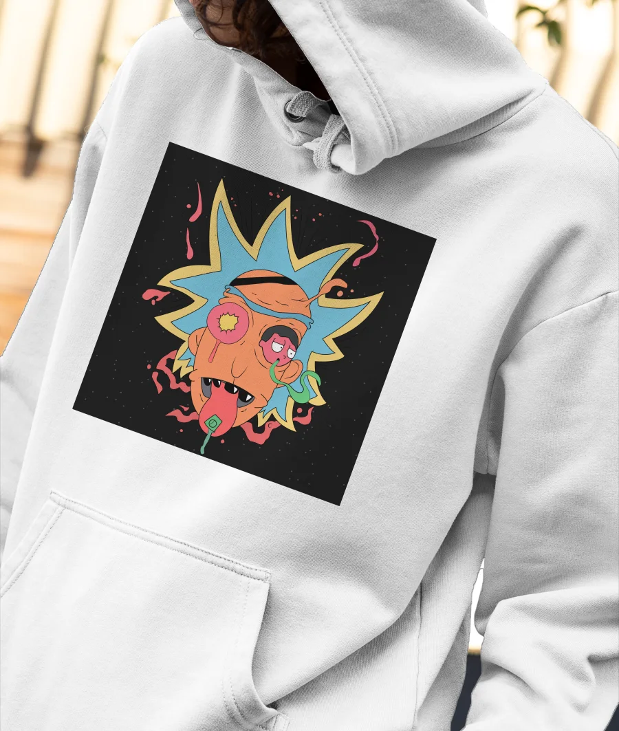 Trippy Rick Front-Printed Hoodie