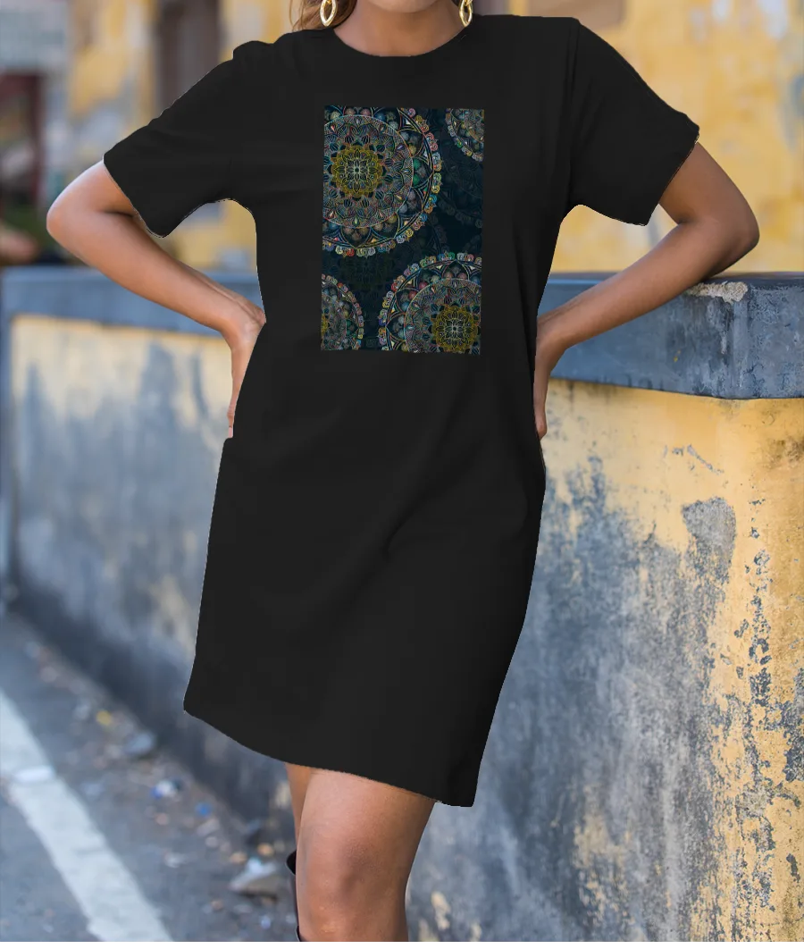 Bohemian mandala T-Shirt Dress