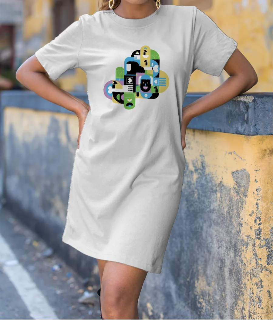 Dogs and Food T-Shirt Dress