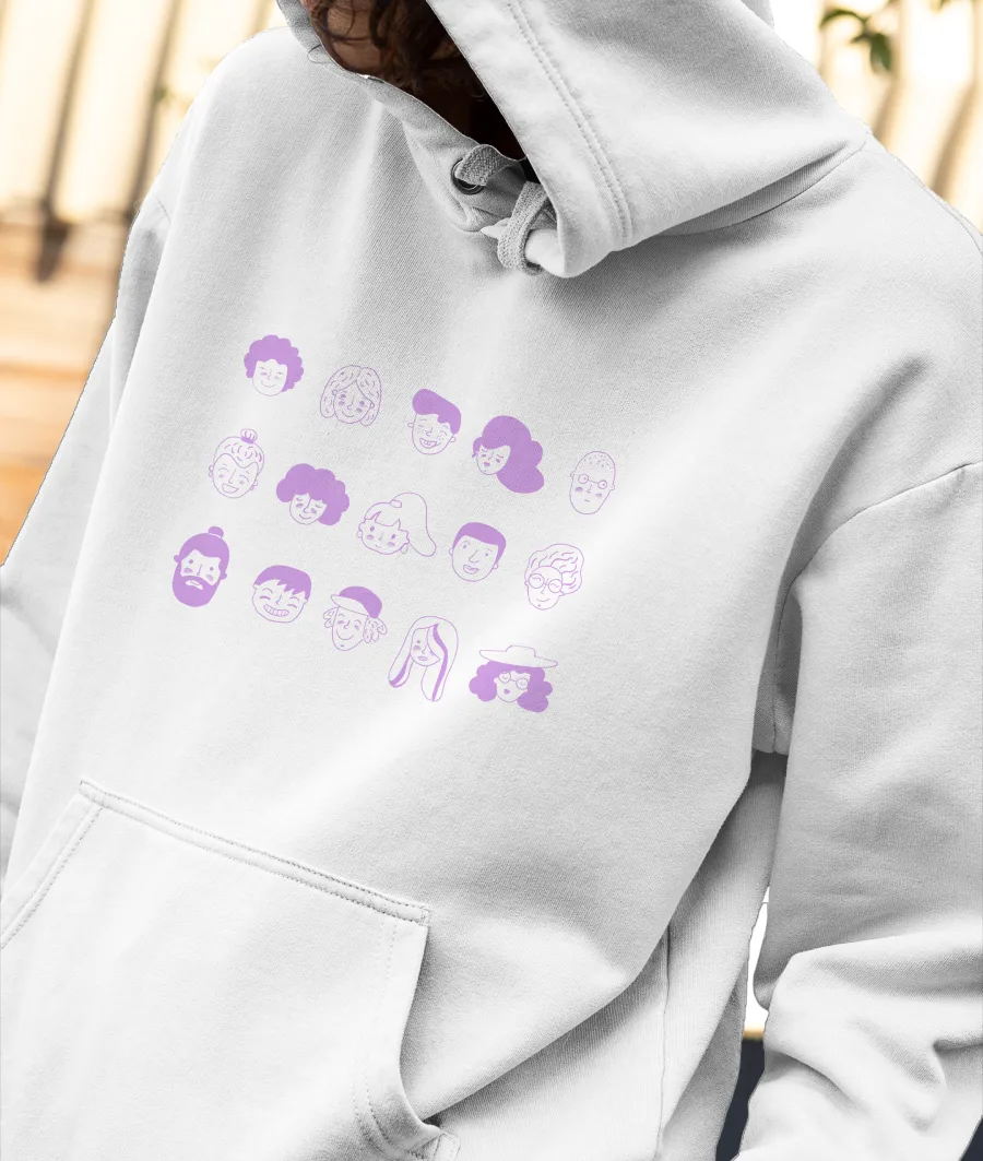 Faces  Front-Printed Hoodie