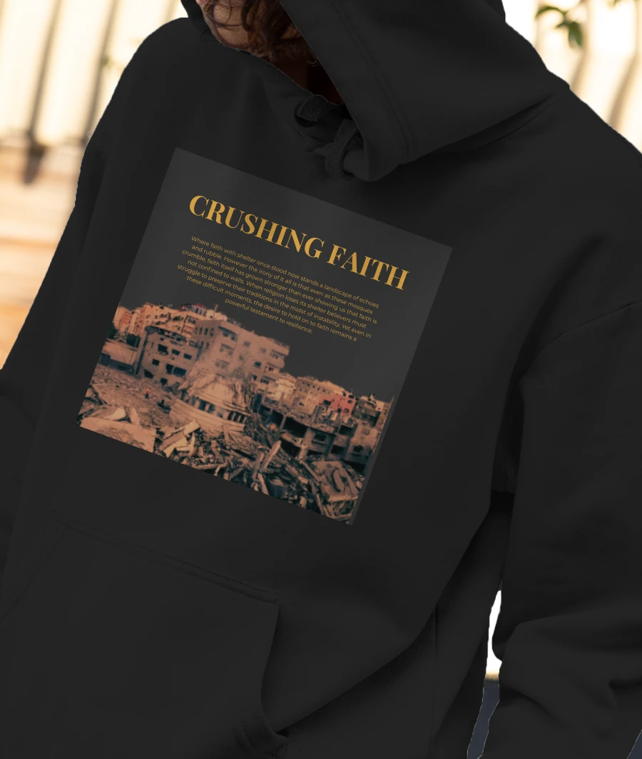 The Plight of Faith in Gaza Front-Printed Hoodie