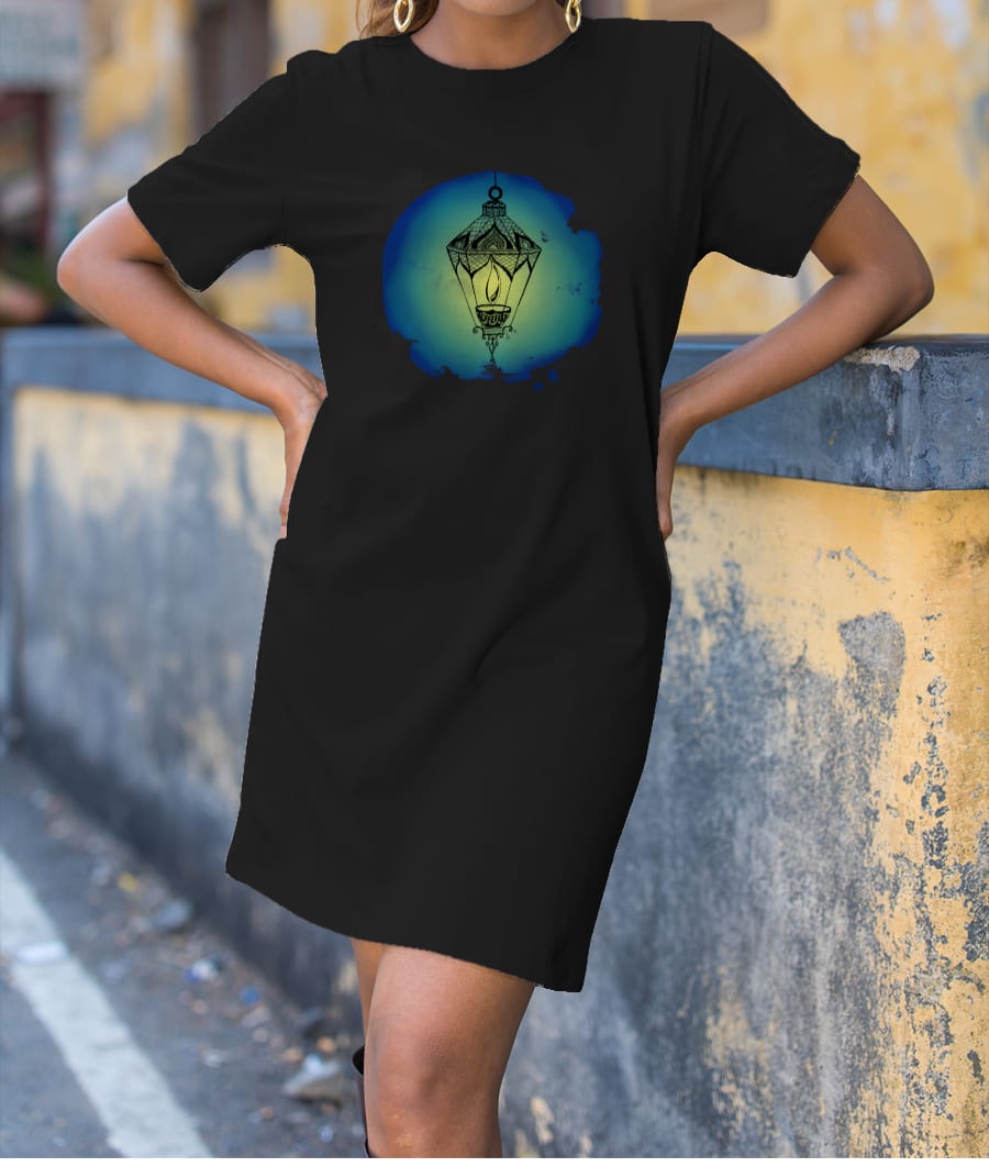 Be Your Light (Indian Diya Lantern) T-Shirt Dress