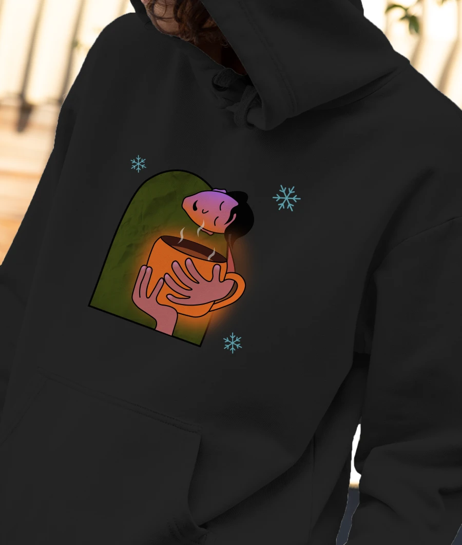 #chai_lovers . Warm graphic tee for winters. Front-Printed Hoodie