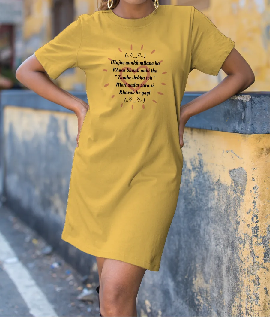 Quoted with Heart T-Shirt Dress