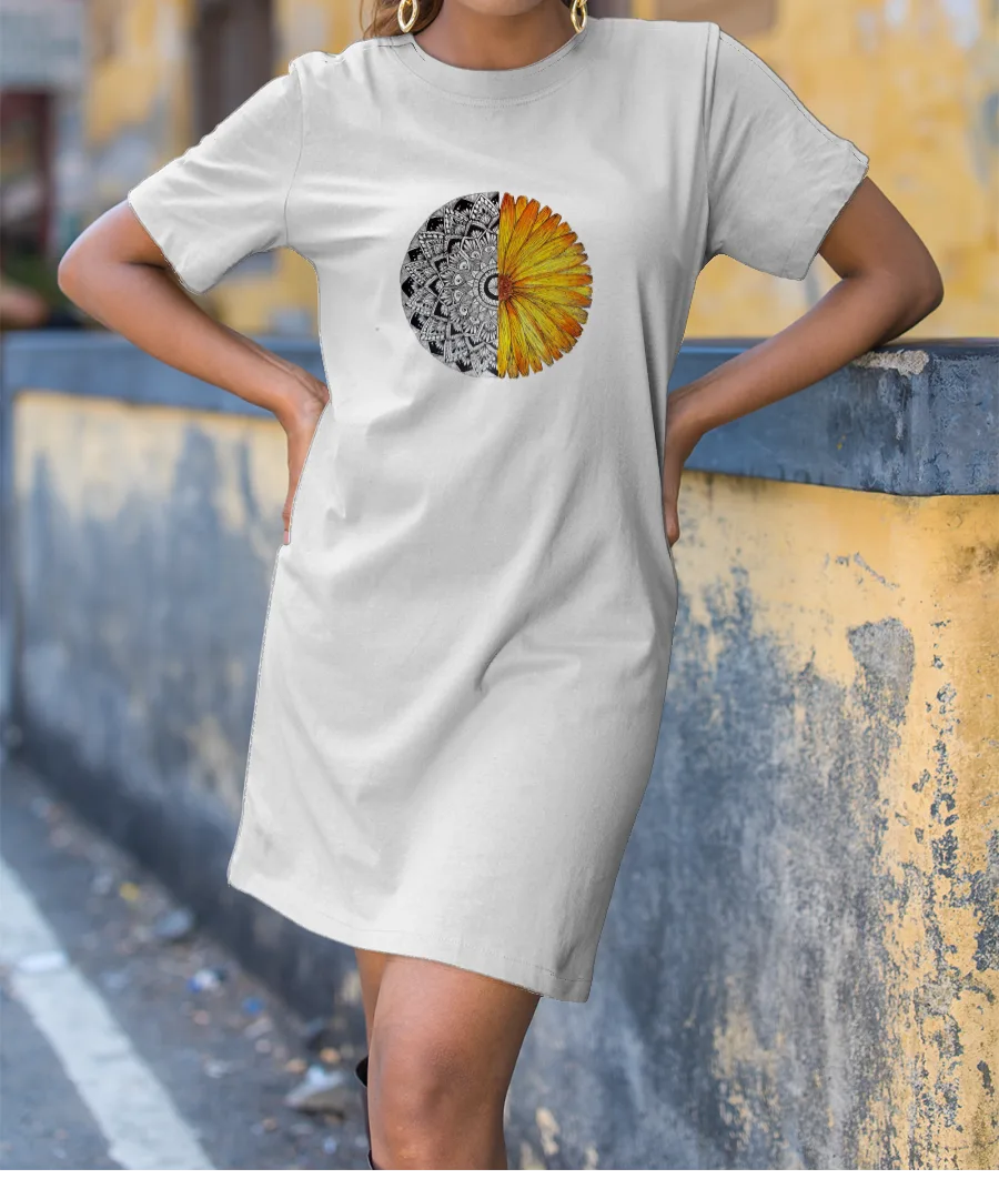 Flower Mandala T-Shirt Dress