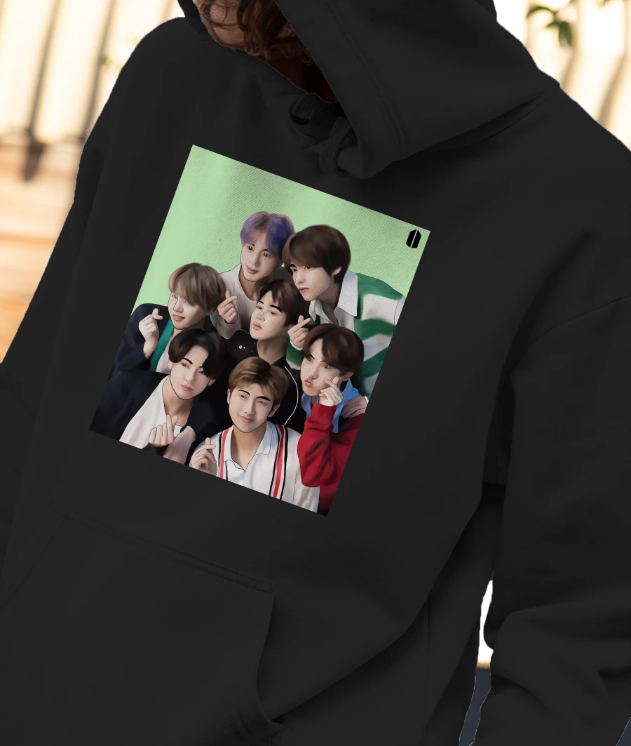 BTS Front-Printed Hoodie