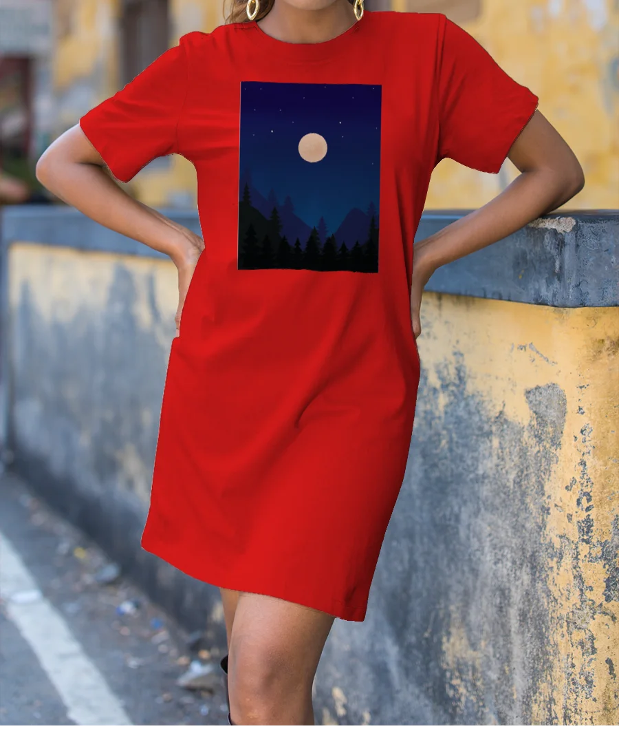 Night in the Forest T-Shirt Dress