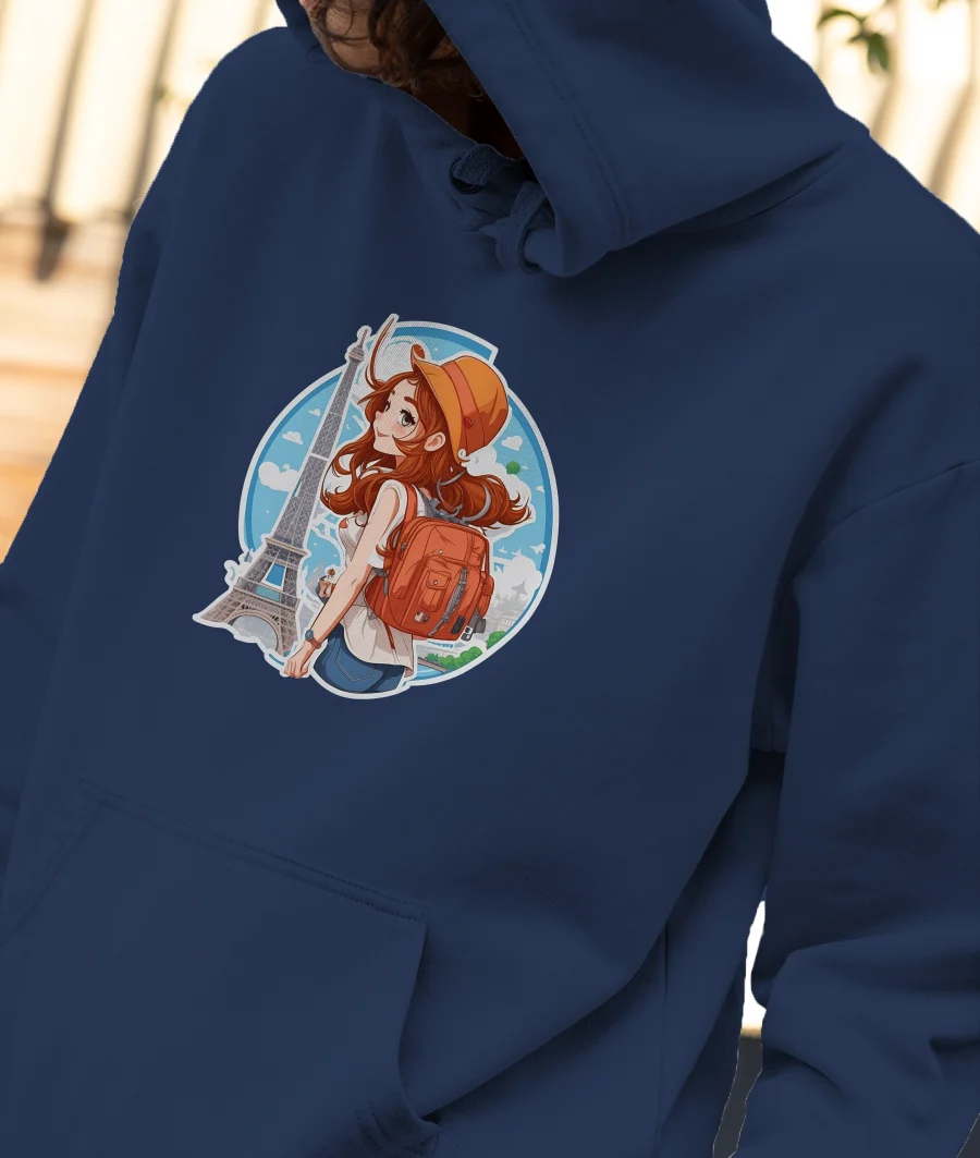 Cute Traveler Front-Printed Hoodie