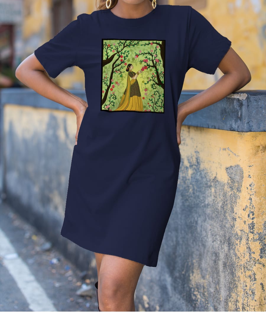 Traditional Indian Art T-Shirt Dress