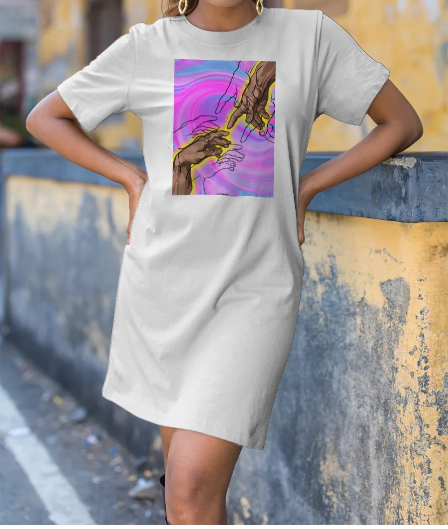 Recreation of the Creation of Adam T-Shirt Dress